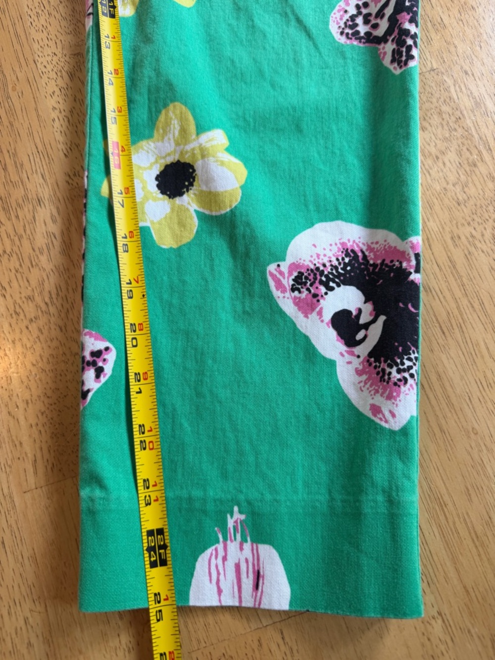 J. Crew Stretch Cropped Pants Womens Size 6 Floral Green Cotton Blend - Picture 9 of 9